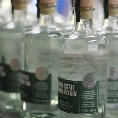 bottles of Leckford Estate gin