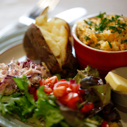 Baked potato at longstock park cafe