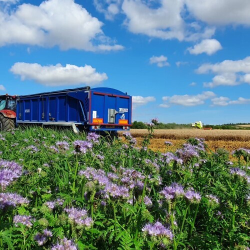 Tractor and Trailer in a field