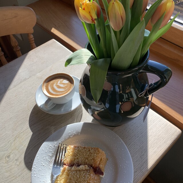 Longstock Park cafe coffee and cake